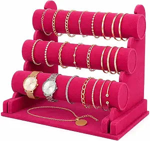 ChezMax Triple Tier Jewery Display Removable Bracelet Holder Jewelry Stand Necklace Stand Jewelry Towers and Watch Holder for Home Organization