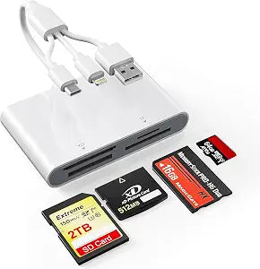 Memory Stick Pro Duo Adapter - SD/MS/XD/TF Sony Cybershot SD Memory Stick Pro Duo Reader for iPhone 17 16 15 14/Android/PC, 4 in 1 Memory Card Digital Camera Adapter