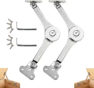 Toy Box Hinges Soft Close,APFFSY Lid Support Hinges,Lid Stay for Chest Wardrobe Closet Cupboard Wooden Box, Max Weight Support 50lb/2pcs