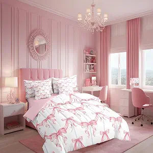 Feelyou Bowknot Bed in a Bag Twin Size Bedding