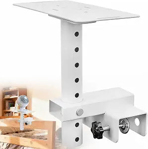 Bed Fan Holder, Bunk Bed Fan Holder Height Adjustable 1.1-7.3 Inch, Universal Clip Fan Mount for Dorm Room, White