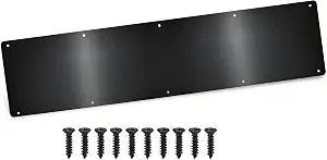 Door Kick Plate, 6" x 28" Aluminum Kick Plate, Fits 30" Doors, Matte Black