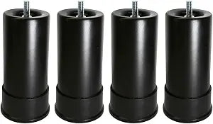 Benbuoo 5.5 Inch Metal Adjustable Bed Base Frame Leg Replacement Heavy Duty Extra Height Leg Compatible with 93% of Frameworks Such as M8 M10 M12 Thread (Set of 4), Black, 5.5in