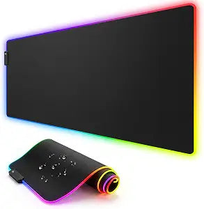 RGB Gaming Mouse Pad, 0.16 Inch Thickness, 31.5" x 11.8" Large Mouse Pad for Desk, 14 Light Modes Desk Mat, Waterproof, for PC Laptop Office Gaming Use