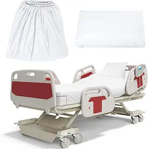 Preboun 2 Pcs Hospital Bed Sheets Fitted 36 X 84 X 14 Inch, White