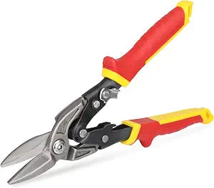 HURRICANE 10 Inch Aviation Tin Snips, Premium CR-MO Blade Straight Cut Metal Shears, High-Leverage for Sheet Metal, HVAC, Gutter and DIY Projects, with Safety Lock & Comfort Grip Handle