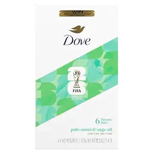Dove FIFA Limited Edition Beauty Bar Soap, 6 Count, 3.75 oz