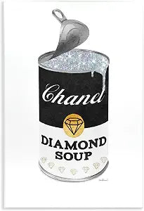 Glam Fashion Pop Soup Can, 13 x 19 Inch Mounted Print on Wall Plaque