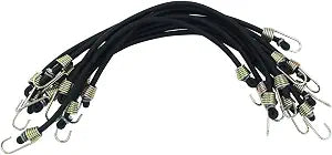Zorfeter 10 Pack 10 Inch Small Bungee Cords, Black Rubber Mini