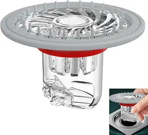 Odor Proof Floor Drain, Shower Floor Drain Backflow Preventer, Anti-Clogging Hair Catcher Sewer Drain Plug Anti-Odor Cover Sealing Ring for Prevent Odor Dispersion in Bathrooms and Kitchens