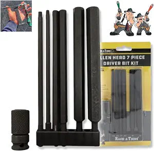 Rack-A-Tiers Allen Head Driver Bit Kit - Impact Driver Rated, Allen Bits for Lug Termination, Electrical Drill Bits, Quick-Change Allen Bits, 6" Length, 1/4 Hex Shank (72607)