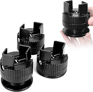 Adjustable Bed Risers Furniture Risers-4 Pack with Screw Clamp Lift to 1.8IN-2.3IN Bed Risers, Fit Furniture's Square/Round Leg Diameter from 0.4IN-2.1IN���Black���