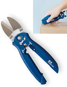 Zibra Open It! 4-in-1 Box Cutter & Package Opener Tool Heavy Duty Scissors, Retractable Blade & Screwdriver All-in-One Household Tool for Boxes & Plastic Packaging, Blue