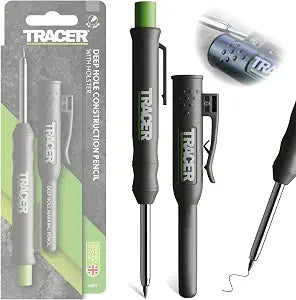 Tracer 2.8mm Carpenters Pencil - Deep Hole Construction Pencil with Holster