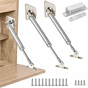 HBL' 2 Pack 150N/33LBS Drop Down Gas Struts for Downward Flap Lid Slowly Down, Such as Drop-Front Desk, Cabinet Desk or Loft Hatch