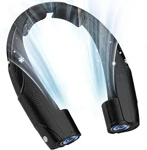 Neck Fan, 6000mAh USB Rechargeable Hands Free Personal Fan, 6 Speeds Adjustable Portable Neck Fans, Faster Cooling Wearable Fan, Ultra Quiet for Outdoor, Travel, Home, Office - Black