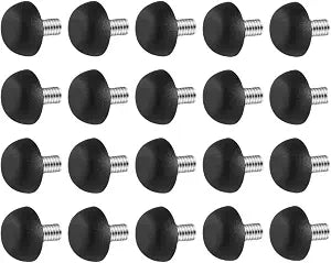 20 Pcs M8 Adjustable Furniture Levelers, 8mm x 1.25 Threaded Screw in Leveling Feet, Stainless Steel Nylon Floor Protector Glides for Table Chair Cabinet Desk