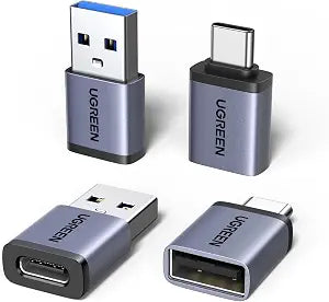 UGREEN USB to USB C Adapter Combo 4-Pack, 10Gbps USB C Converter Space Gray