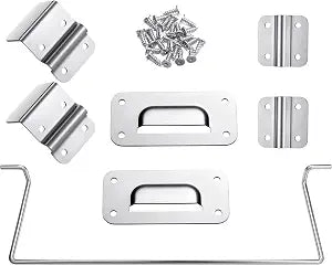 1 Set Table Hinge Bracket Kit Removable Metal Table Bracket Multi-use Hardware Accessory RV Dinette Table RV Table Base Mount Lifetime Table Parts for Room Picnic Table Installation Use