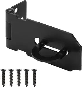 Door Lock Hasp Latch, Iron Safety Packlock Clasp Hasp Lock Latch, Extra Thick Gate Lock Hasp with Screws Brushed Finish 1 Pack(3 Inch)