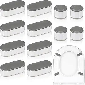 12 PCS Universal Toilet Seat Bumpers, 2 Sizes