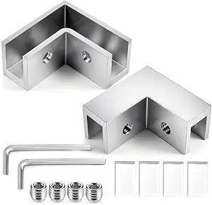 Shimeyao 2 Pcs 90 Degree Brass Shower Glass Clamp, Glass Clips Holder