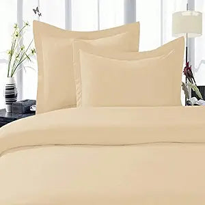 Elegant Comfort 1500 Premium Hotel Quality Egyptian Quality 2 Piece Wrinkle Free and Fade Resistant Luxurious Duvet Cover Set, Twin/Twin X-Large, Cream