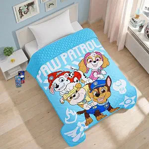 Nick Paw Patrol Bedspread Twin Set - Bundle with Quilted Bedspread for Twin Bed, Stickers, More | Paw Patrol Bedroom Decor Bedding Set for Boys, Girls
