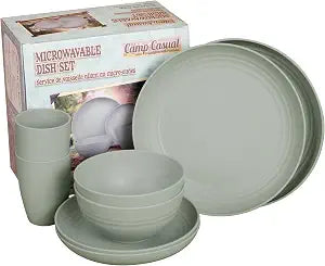 Camp Casual 8-Piece Outdoor Dinnerware Set - Mountain Sage