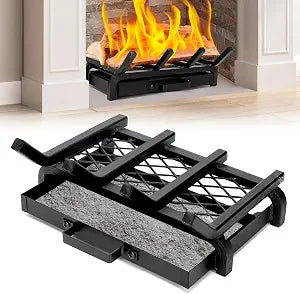 14 Inch Small Fireplace Grate with Ember & Ash Trays Pan