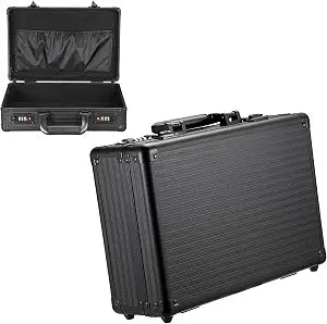 File Organizer Storage Box with Combination Lock and Handle, Black