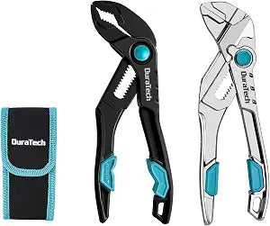 DURATECH 2-Piece Mini Pliers Set, 4-Inch Water Pump Pliers & Pliers Wrench