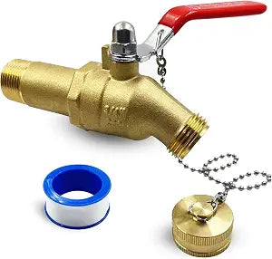 2in Water Heater Drain Valve 3/4" MIP X 3/4" Male GHT Full Port Connection