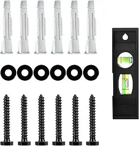 MOUNTUP Lag Bolt Kit for TV Wall Mount Comes with M865mm Lag Bolt & Washer for Wood Stud, Plastic Anchors for Concrete Wall, Includes Bubble Level for Easy Installation, MU0041-B