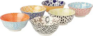 Certified International Porcelain Chelsea 6.25"Bowls, Set of 6,Multicolored