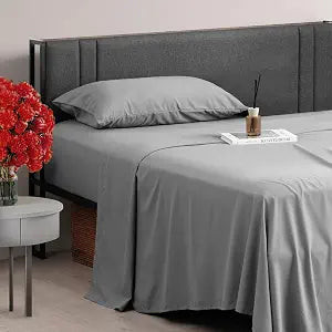 Z-hom Twin Sheets Set, Cooling Sheets with Deep Pocket, Luxury Hotel Bedding, Soft & Wrinkle Free, Twin Size up to 16 inch, Grey