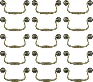 15 Pcs Bail Pulls Antique Handle (Hole Center 3.1 inch, Bronze)