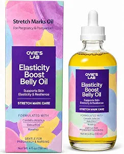 Belly Oil for Pregnant Women – Oil for Stretch Marks During Pregnancy & Postpartum, Pregnancy Stretch Mark Support with Centella Asiatica, Lightweight Body Oil