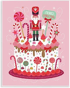 Christmas Candy Dessert Cake, 11 x 14 Inch Mounted Print on Wall Plaque
