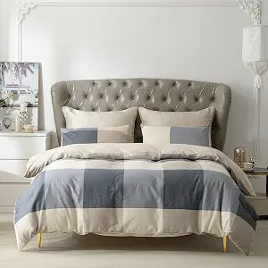 Buffalo Plaid Duvet Cover Queen Cotton Gingham Bedding Sets, 3 Pieces Gingham Duvet Set for All Seasons, 1 Duvet Cover and 2 Pillowcases with Zipper Closure, Ultra Soft Breathable (Plaid, Queen)