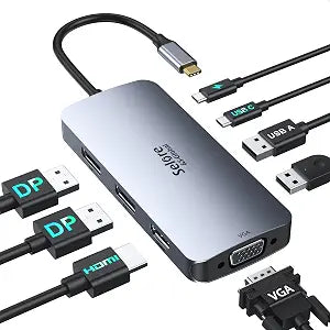 USB C Docking Station Dual DisplayPort Monitor USB C Hub DisplayPort