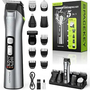 Beard Trimmer for Men, 15-in-1 Mens Grooming Kit, 3 Speeds, 150 Min Runtime