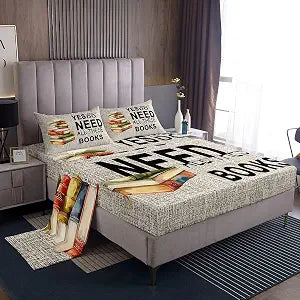 Castle Fairy Books Pattern Sheet Set,Kids Book Lover Bed Sheets Queen,Book Bedding Set for Boys Teens Sheets Soft Room Decor Twin Size(1 Flat Sheet+1 Fitted Sheet+1 Pillowcase)
