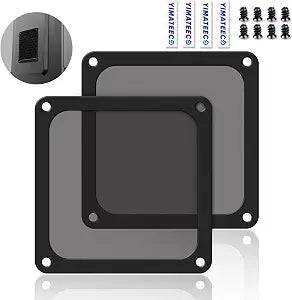 Dust Filter PC 120mm for Computer Cooler/PSU/Routers Nylon 80 Mesh, Magnetic Frame PC Fan Dust Mesh Cooler Filter Dustproof Computer Fan Grills (Nylon, 120 * 120mm, 2pcs, Black)