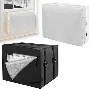 Windproof Insulation Window Air Conditioner Cover Set for Outside&Inside, L