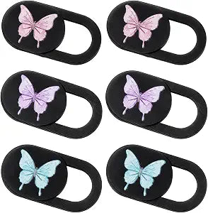 6 Pcs Laptop Camera Cover Slide 0.73''x0.35'' Butterfly Design Ultra-Thin Webcam Cover Slide Web Cam Privacy Blocker for Laptop Desktop Computer Phone Tablet to Protect Your Privacy and Security
