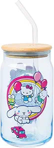 Silver Buffalo Sanrio Hello Kitty and Friends Balloons, Glass Tumbler, 16oz