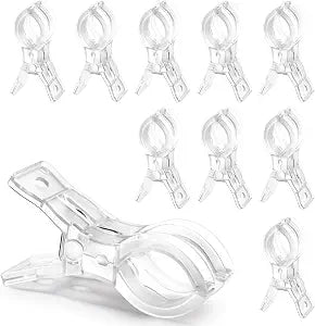RELBRO Spring Clamps, 3.5 Inch Clear Plastic Clip, Invisible Design, 10 Pcs