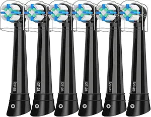 Replacement Heads Compatible with Oral B iO 3 4 5 6 7 8 9 10 Series Electric Toothbrush,Toothbrush Heads Compatible with Braun Oral B iO Replacement Heads with Medium Bristles,Black