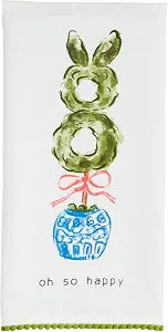Mud Pie Oh So Happy Topiary Tea Towel; 26" x 16 1/2"